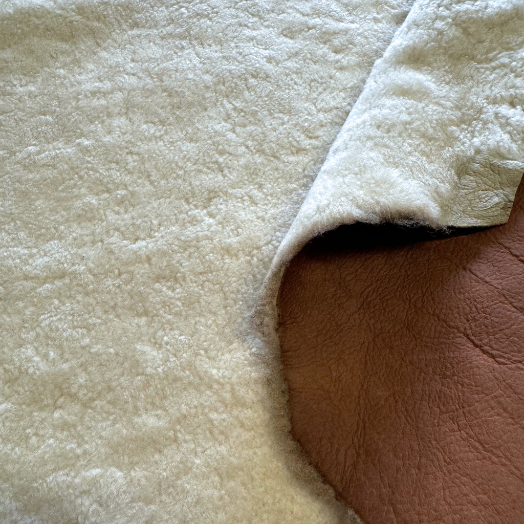 Mouton peau lainée Souple Classique Beige recto / Marron verso